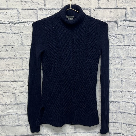 Vince-Yak Wool Chevron Knit Turtleneck Sweater. - Picture 3 of 7